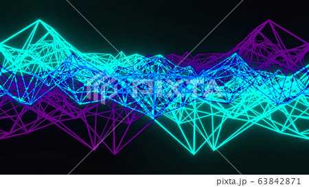 Abstract Futuristic Sci Alien Spaceship frame line 3D render illustration background. 63842871