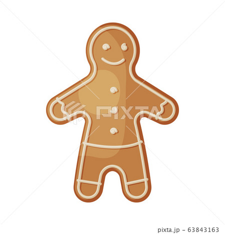 Gingerbread Man, Traditional Festive Cookie, Christmas and New Year Symbol Vector Illustration 63843163