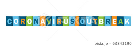 CORONA OUTBREAK colorful vector typography banner CORONA OUTBREAK colorful vector typography banner 63843190