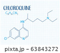 CHLOROQUINE chemical formula and structure vector illustration 63843272