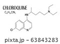 CHLOROQUINE chemical formula and structure vector illustration 63843283