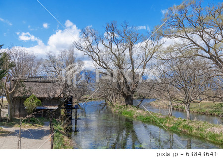 大王わさび農場の水車小屋 長野県安曇野市 大王わさび農場の水車小屋 長野県安曇野市 63843641