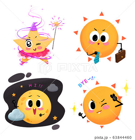 Set of Weather icon cartoon style illustration. 005 Set of Weather icon cartoon style illustration. 005 63844460