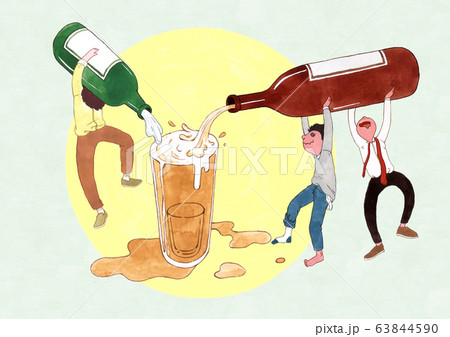 A wrongful habit of drinking culture concept illustration. 003 63844590
