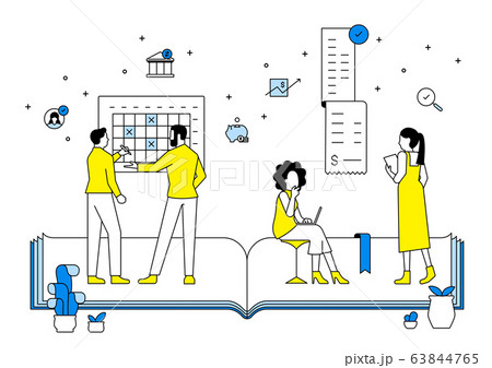 Home finance concept, money saving planning flat design illustration 006 63844765