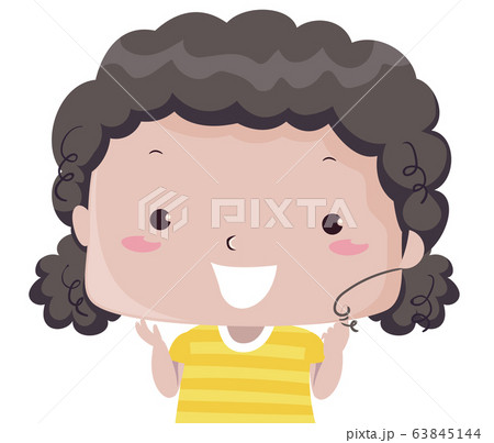 little girl curly hair clipart