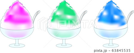 かき氷(3点セット)イラスト素材・ベクター かき氷(3点セット)イラスト素材・ベクター 63845535