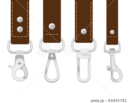 Leather belts with carabine clasp collection vector 63845781