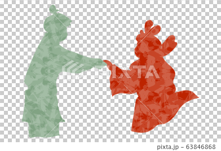Tanabata orihime and hikoboshi silhouette illustration 63846868