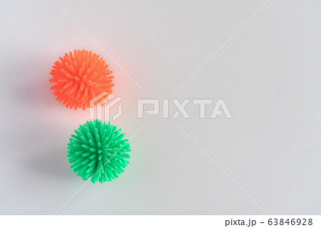 Conceptual image, bacterium of the virus covid 19. Flat lay 63846928