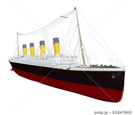 Historical ship Titanic isolated on white background 63847669
