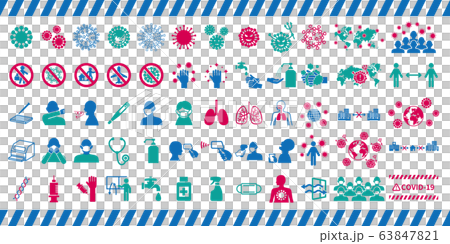 コロナウイルスに関連したアイコンセット コロナウイルスに関連したアイコンセット 63847821