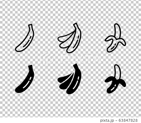 バナナのアイコンのセット シンプル イラスト ベクター のイラスト素材