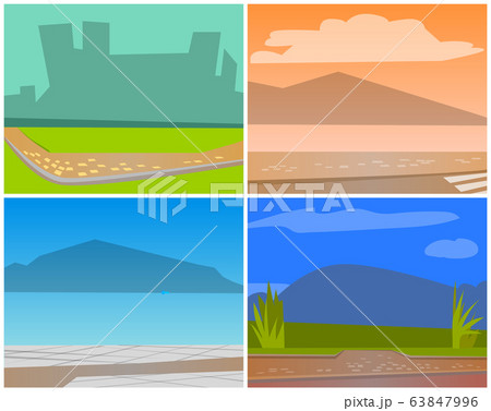 Restaurant Space in City, Skyscraper View Vector 63847996