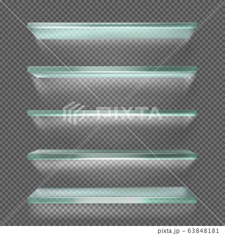Glass shelves with backlight, ice rack isolated Glass shelves with backlight, ice rack isolated 63848181