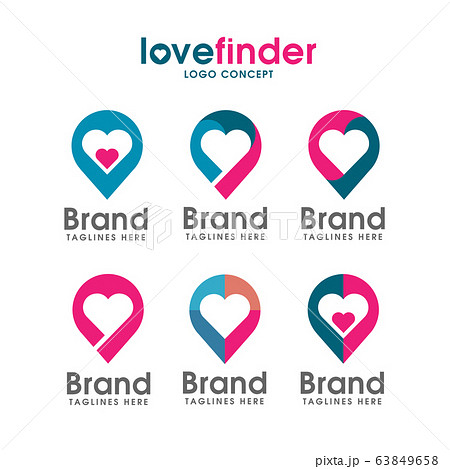 love pin logo, love finder logo 63849658