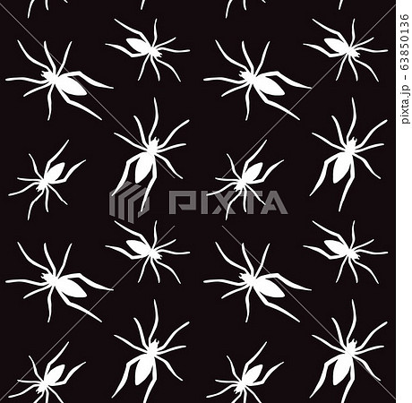 Vector seamless pattern of white spider silhouette Vector seamless pattern of white spider silhouette 63850136