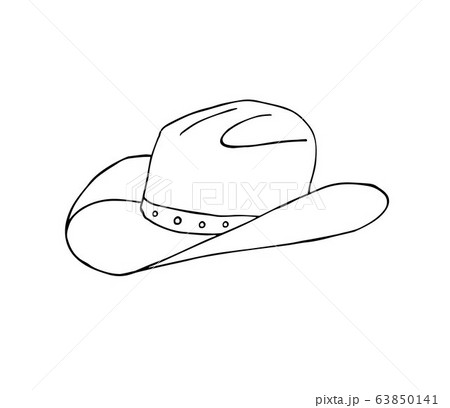 Vector hand drawn doodle sketch cowboy hat 63850141
