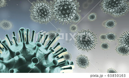 ウイルス バイオ インフルエンザ SARS コロナウイルス 病気 細菌 細胞 医療 3D イラスト 63850163
