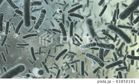 ウイルス バイオ インフルエンザ SARS コロナウイルス 病気 細菌 細胞 医療 3D イラスト 63850191