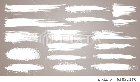 Vector set of grunge artistic brush strokes, brushes. Creative design elements. Grunge watercolor wide brush strokes. White collection isolated on white background 63852180