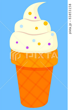 Frozen Cream in Waffle Cone, Ice-cream Logo Vector 63853158