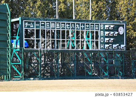 野球のスコアボード(栗山公園野球場) 野球のスコアボード(栗山公園野球場) 63853427