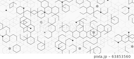 Abstract wide presentation of block chain technology artwork background.  63853560