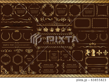 金色のビンテージフレームセット 金色のビンテージフレームセット 63855823