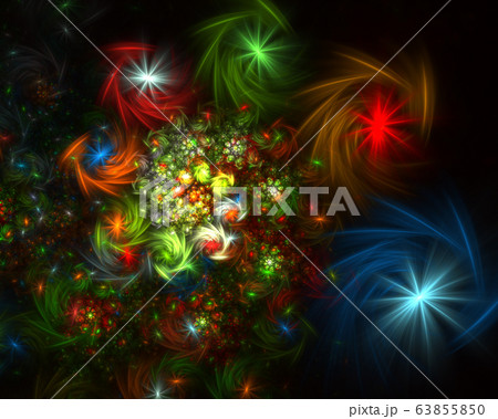 Abstract glowing sparkles. Fractal spiral 63855850