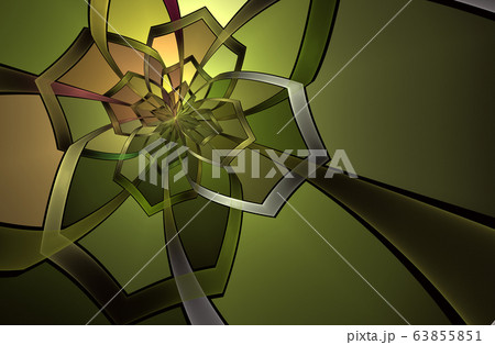 Abstract stain glass flower pattern. 63855851