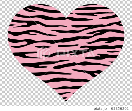 トラ柄のハート ピンク のイラスト素材