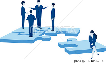 パズルとビジネスマン、チームワークのイメージ 63856204