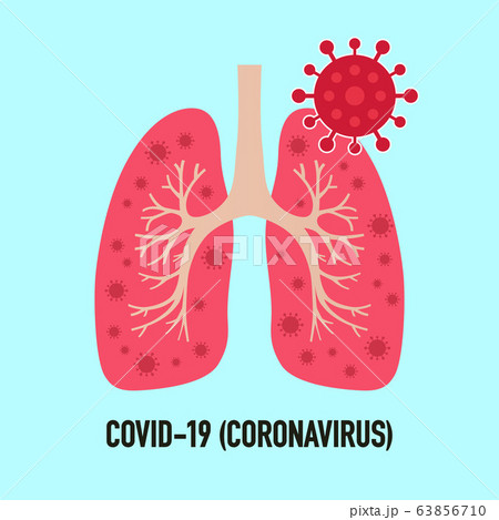 Stop Covid-19. Coronavirus infected human lungs. 63856710