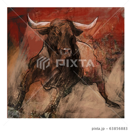Bull during corrida in Portugal 63856883