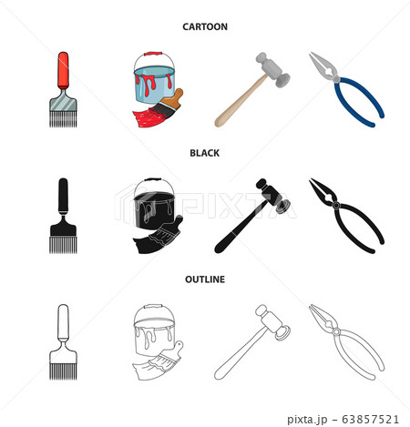 Vector design of tool and construction logo. Set of tool and carpentry stock symbol for web. Vector design of tool and construction logo. Set of tool and carpentry stock symbol for web. 63857521