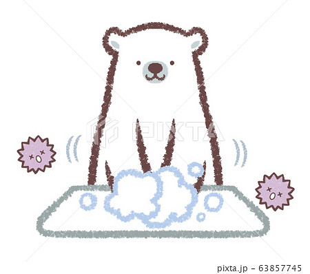 手洗いシロクマ大と菌 手洗いシロクマ大と菌 63857745