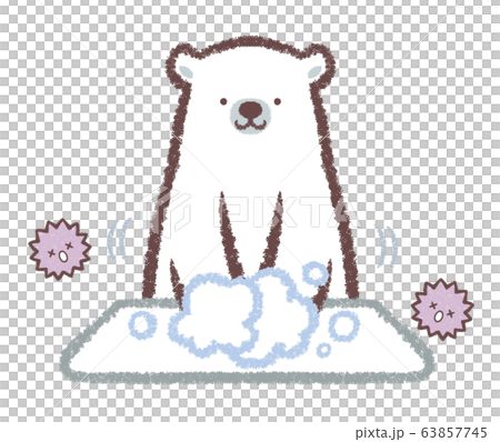 手洗いシロクマ大と菌 手洗いシロクマ大と菌 63857745
