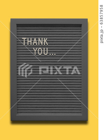 Black message board Thank you on the yellow background Black message board Thank you on the yellow background 63857958