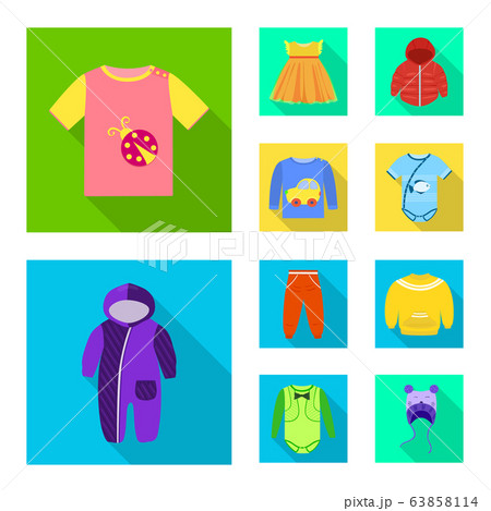 Vector design of fashion and garment logo. Set of fashion and cotton stock symbol for web. 63858114