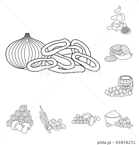 Vector illustration of taste and crunchy icon. Collection of taste and cooking stock vector illustration. Vector illustration of taste and crunchy icon. Collection of taste and cooking stock vector illustration. 63858251