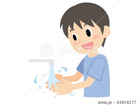 男性の手洗い　ぬらす 63858277