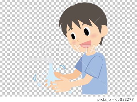 男性の手洗い　ぬらす 63858277