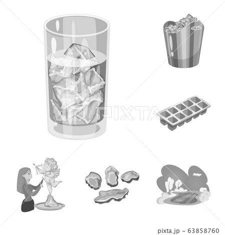 Vector design of square and purity icon. Set of square and frozen stock vector illustration. 63858760