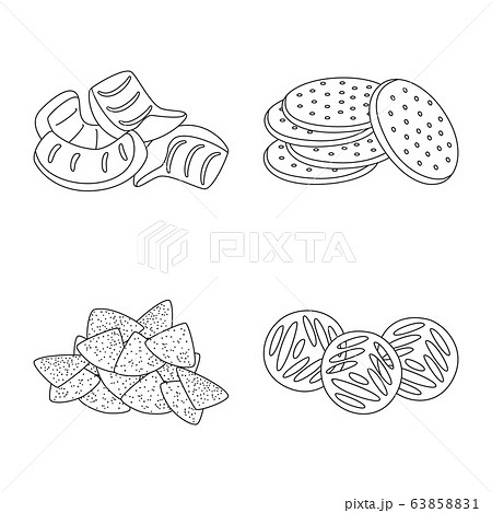 Vector design of product and menu logo. Set of product and flavor stock symbol for web. Vector design of product and menu logo. Set of product and flavor stock symbol for web. 63858831