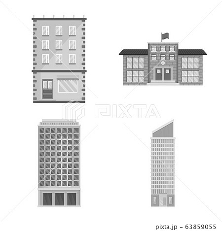 Isolated object of construction and city icon. Set of construction and center stock symbol for web. Isolated object of construction and city icon. Set of construction and center stock symbol for web. 63859055