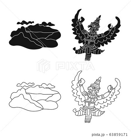Vector illustration of and travel symbol. Collection of and traditional vector icon for stock. 63859171