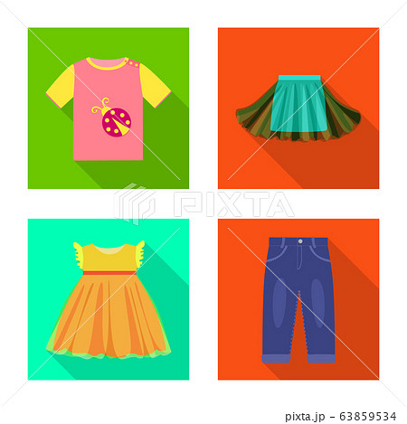 Isolated object of fashion and garment symbol. Set of fashion and cotton stock vector illustration. Isolated object of fashion and garment symbol. Set of fashion and cotton stock vector illustration. 63859534