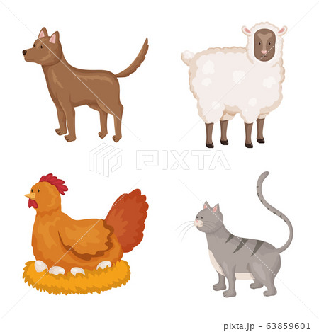 Vector illustration of farm and food logo. Collection of farm and countryside vector icon for stock. Vector illustration of farm and food logo. Collection of farm and countryside vector icon for stock. 63859601