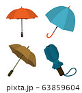 Vector illustration of umbrella and rain symbol. Set of umbrella and weather stock vector illustration. 63859604